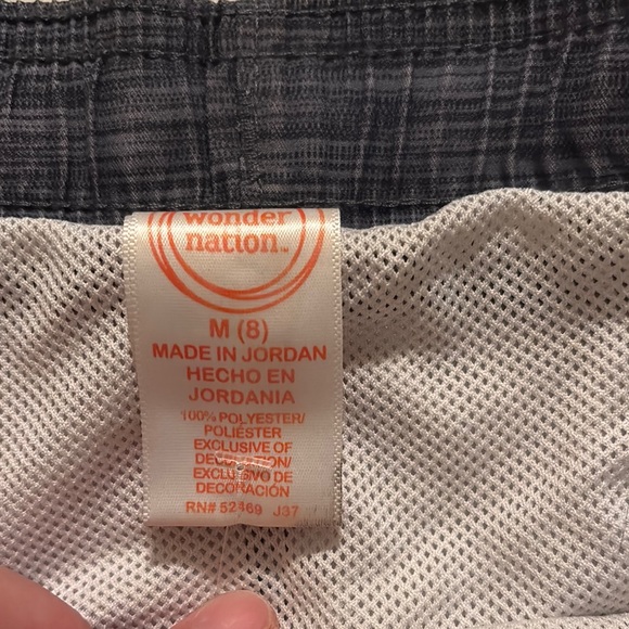 Cat & Jack Kids Swim Trunks - Gray with Yellow Drawstring Boys Size 8 Used - Picture 2 of 3